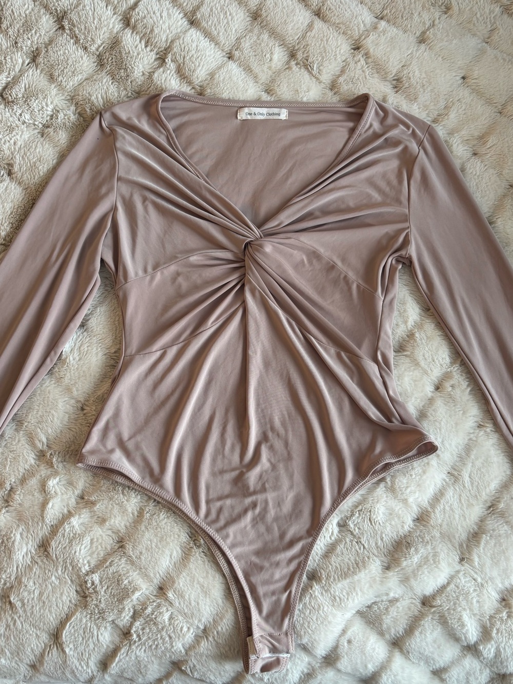 Twist Front Long Sleeve Bodysuit - Mauve